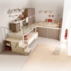 Shining Cream Bunk Beds and Lofts Design for Kids
