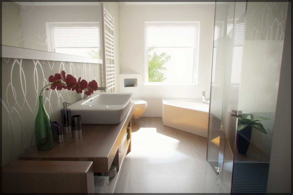Shining and Contemporary Bathroom by Phanox