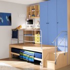 Simple Boys Bedroom with Multilevel Study Table