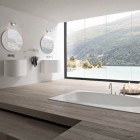 Simple Modern Bathroom View Lake and Montain from Rexa