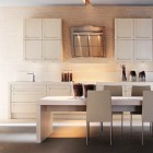 White Kitche With Brown Accents