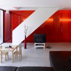 Awesome Red Wall Living Room Design