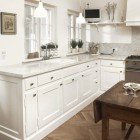 Beautiful White Kitchen with LCD TV