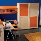 Blue and Orange Kids Bedroom with Notebook Desk