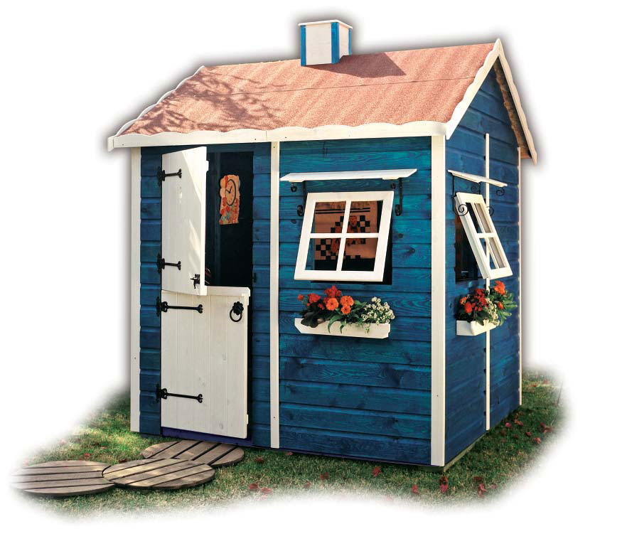 Blue and White Playhouse Design for Kids
