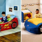 Cool Blue and Red Car Bed for Kids Room