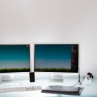 Futuristic Twin Mac Desk Workspace Design