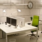 Green and White Work Stations Design