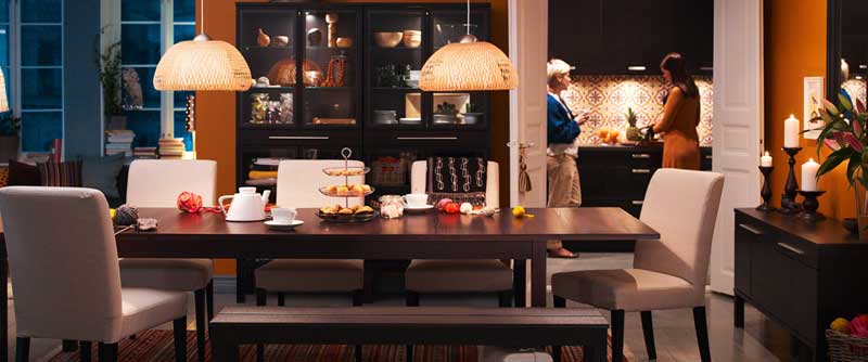 IKEA Romantic Dining Room Design with Chandelier