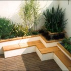 Japanese Style Roof Terrace Garden Bamboo Seating
