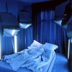 Nice Lighting Blue Bedroom Design Ideas