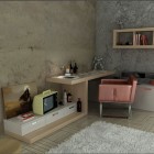 Teenager Workspaces Design with White Rug
