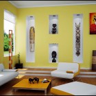 Yellow Living Room with African Art