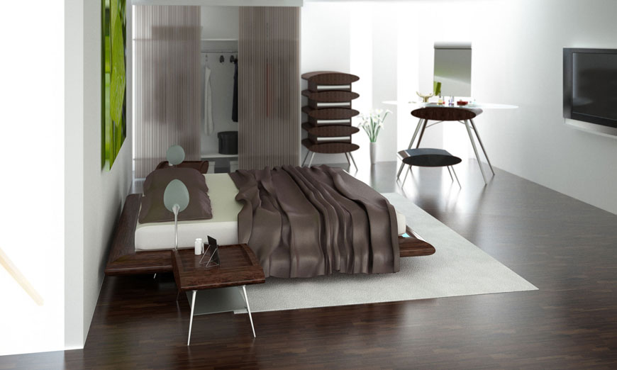 Awesome and Modern Bed with Wooden Base