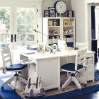 Blue and White Study Room with Modern Study Lamp