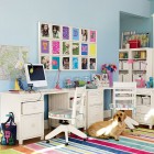 Bright Colorful Study Room with Wall Photo Decorations