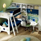 Bunk Bed Like Game Boy with Corner Study Desk