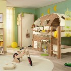 Functional Kids Room with Play Tent Bunk Beds for Kids