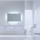 Minimalist White Bathroom with Alicrite Materials