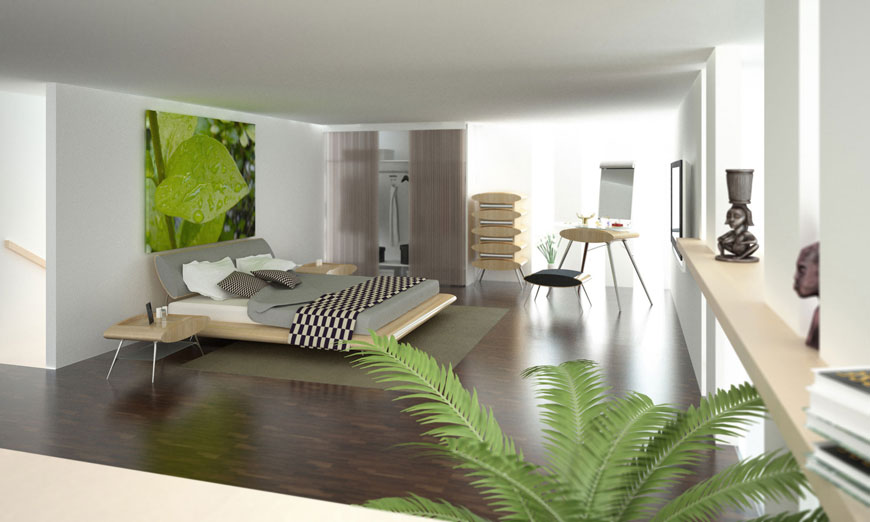 Modern Bedrooms with Plant make Natural
