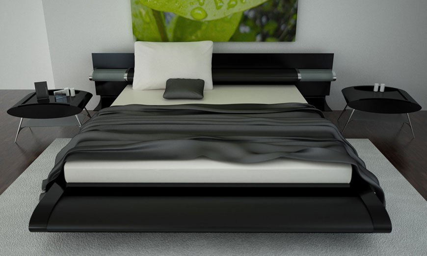 Modern and Stylish Black and White Bed Design