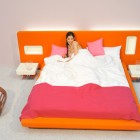 Pink and Orange Color Girly Bedroom