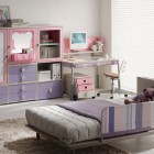 Pink and Violet Student Room Furniture with Funy Mickey Mouse Mirror Frame