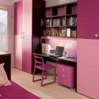 Sweet Pinky Girl's Room Design with Study Desk