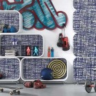 Teen Shelving System with Printing Jean Texture Decor