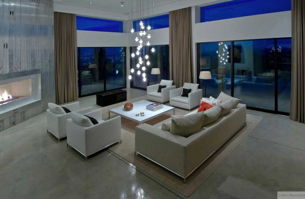 Cool White Living Room Lighting 2012