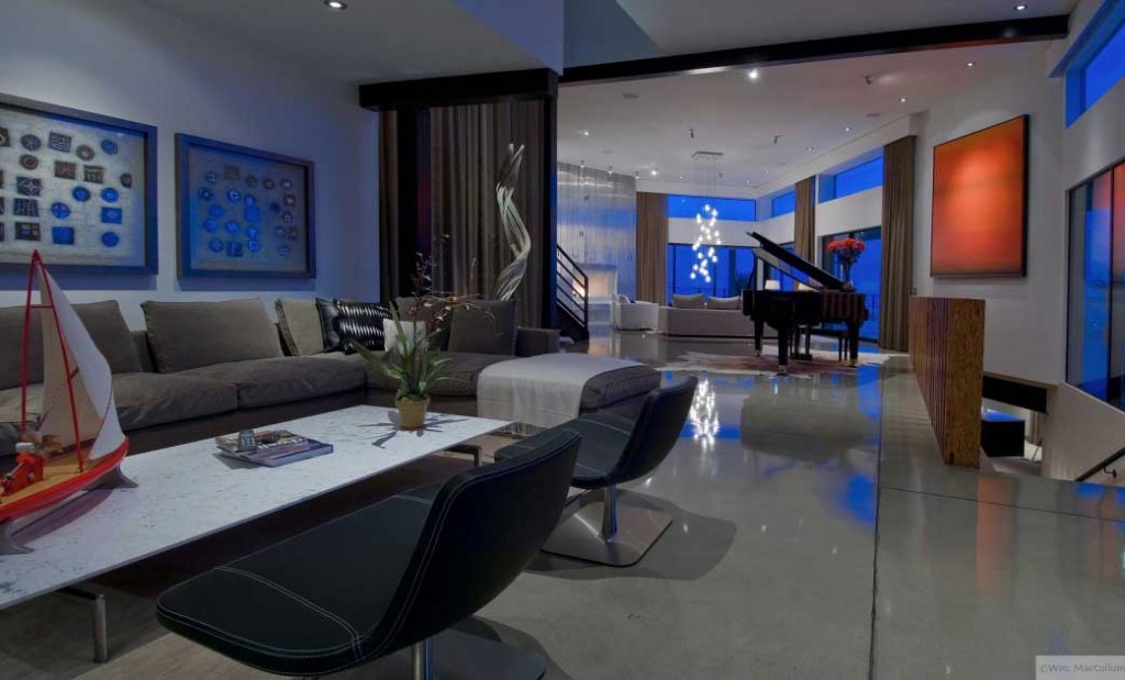 Modern Family Room with Piano