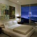 Modern and Neutral Bedroom with Night View