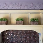 Tiles Wall Decorating Living Room with flower Vase on Wall