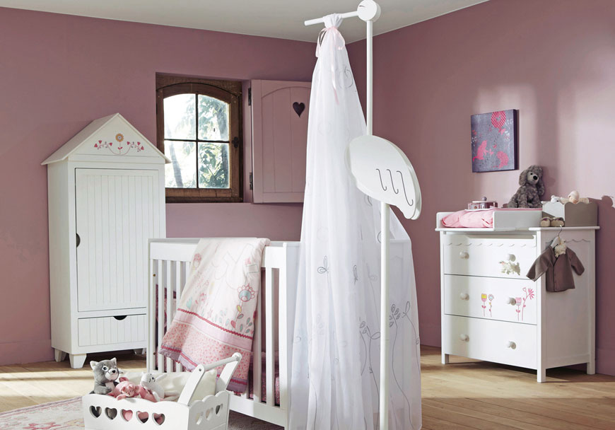 Violet and White Baby Room Ideas