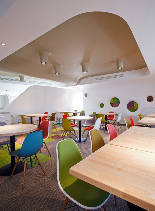 Colorful Cafe dining Space Interior Design Ideas