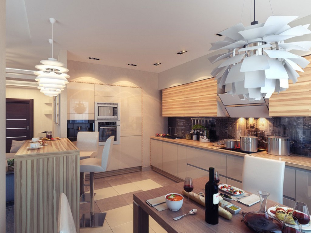 Cool Kitchen with Ambient White Lighting Ideas
