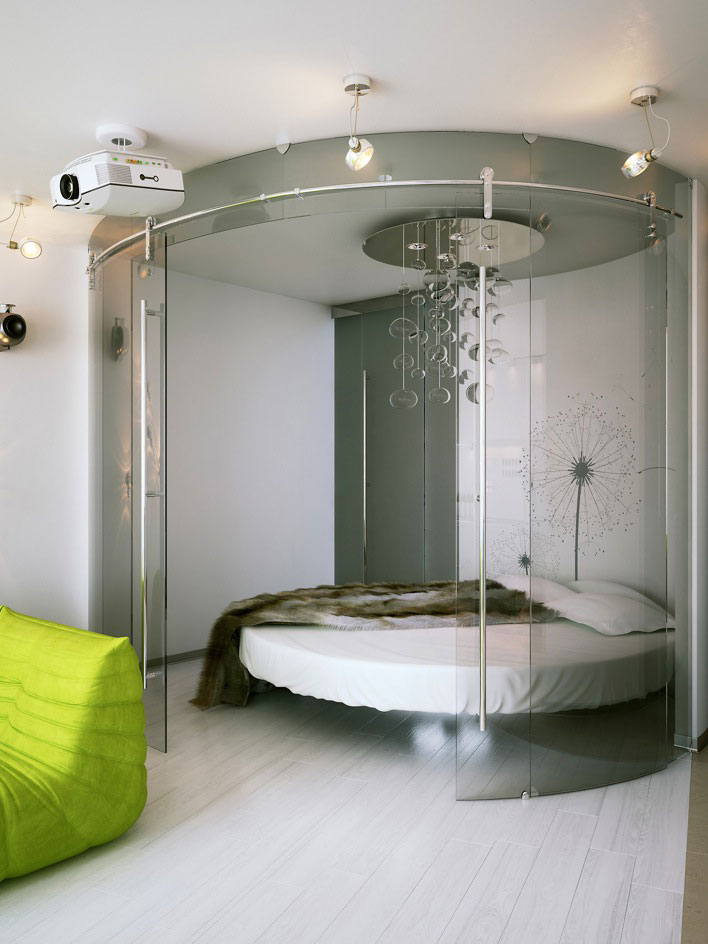 Unique Circular Glass Bedroom Inspirations