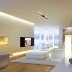 Cool White Living Room with Amazing Lighting