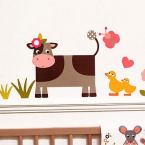 Funy Cow Farmyard Wall Stickers for Baby Room