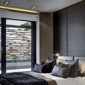 Modern Main Bedroom with Wall wall Leather Panels