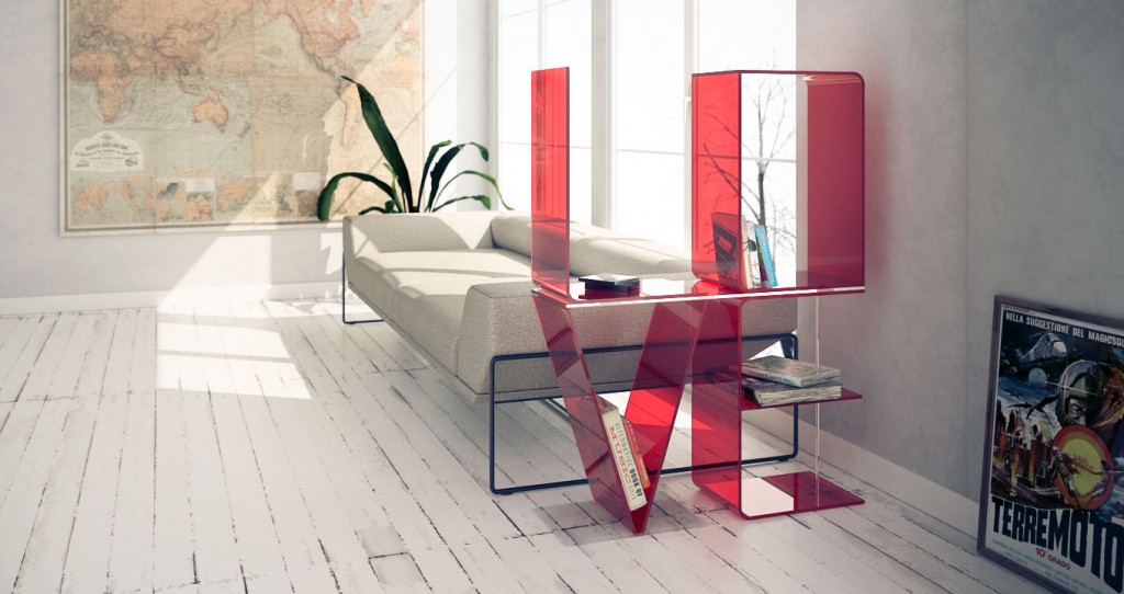 Modern Shelves Room Divider Side of the Bed