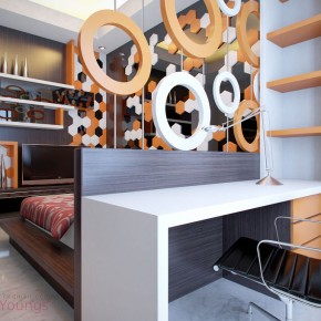 Orange and White Seventies Room Design 2012