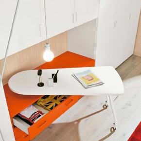 Rolling Study Desk for Kids with White and Orange Color