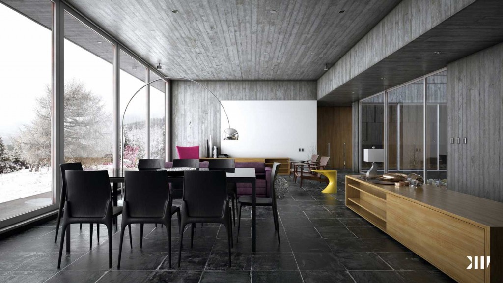 Warm Living Room Winter House