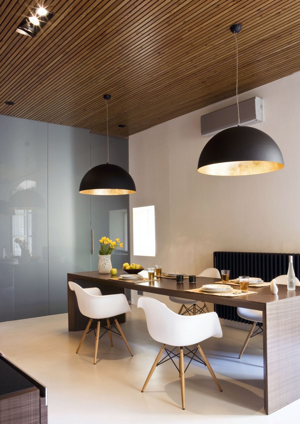 Dining Table in Bronze Metal Panel Design