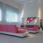 Living Room with Pink Furniture Ideas