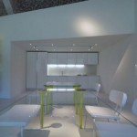 Minimalistic Glass Table with Green Legs