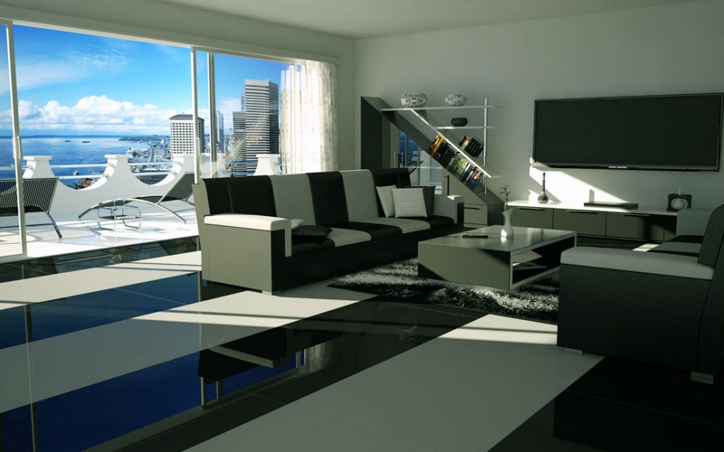 Modern Black White Living Room Decor