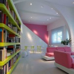 Modern Gloss Color Bookcase Design