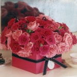 Pink Gift Box with Rose Flower for Valentine Day